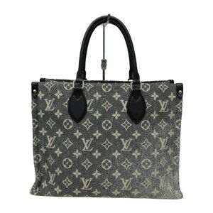 Louis Vuitton On the Go Monogram Jacquard Denim Tote Shoulder Bag Black